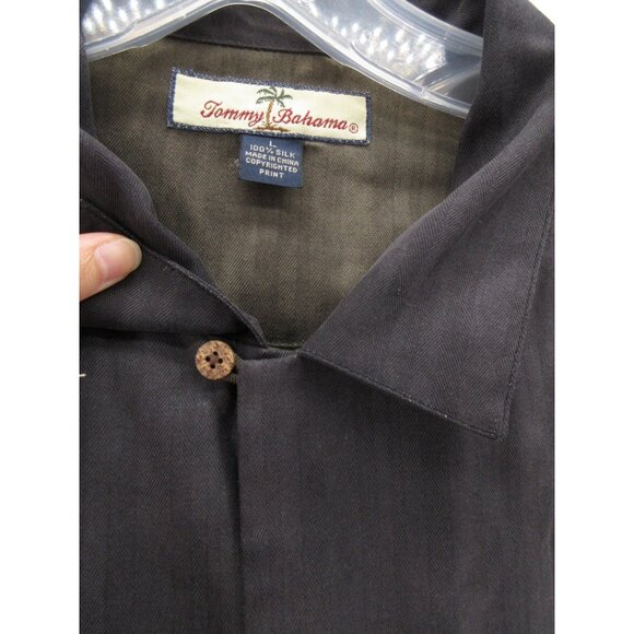 Tommy Bahama Shirt Large Silk Hawaiian Loop Collar AOP Camp Relax - Picture 9 of 12